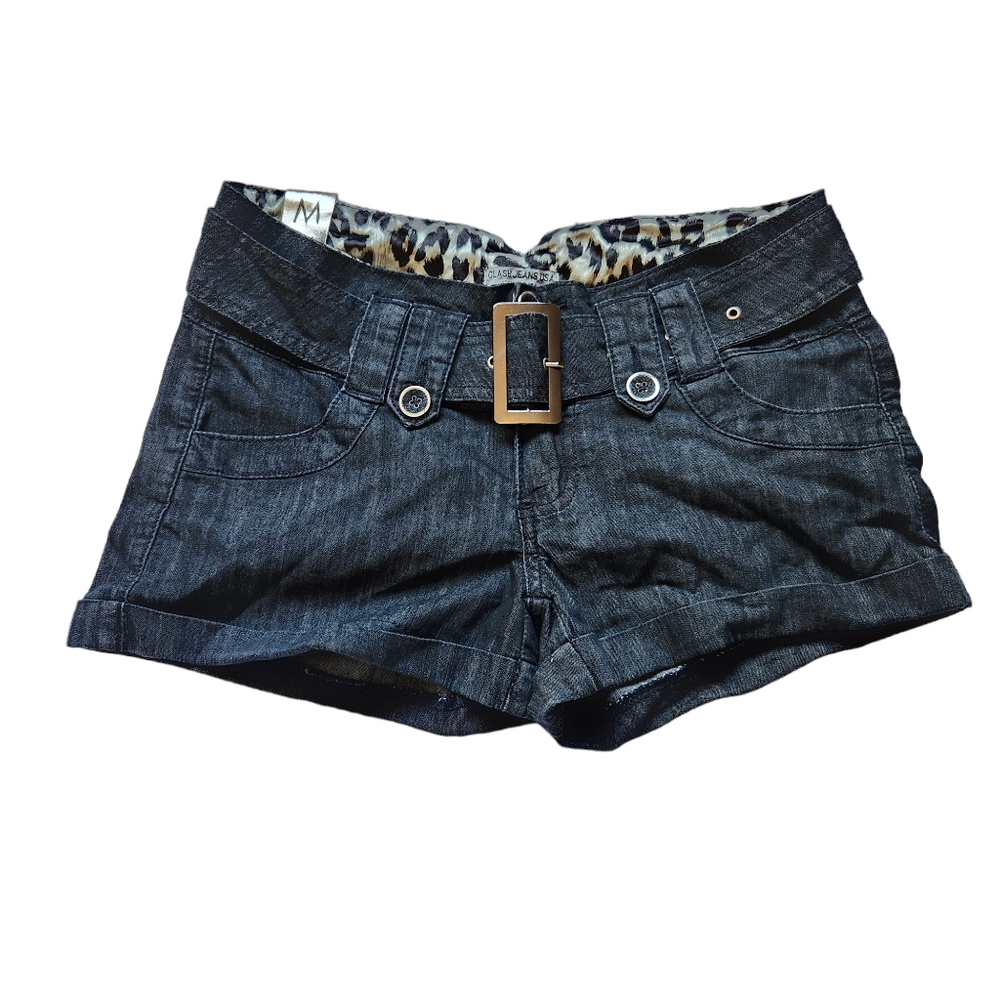 Clash Jeans USA Mini Blue Short Shorts with Belt